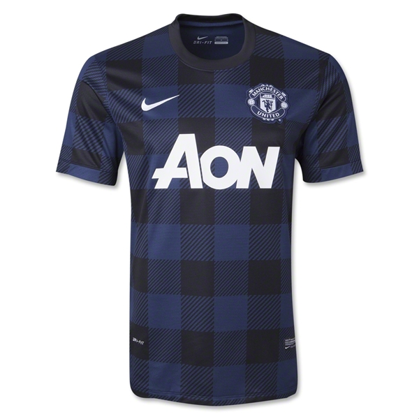 13-14 Manchester United Away Black Jersey Kit(Shirt+Short) - Click Image to Close